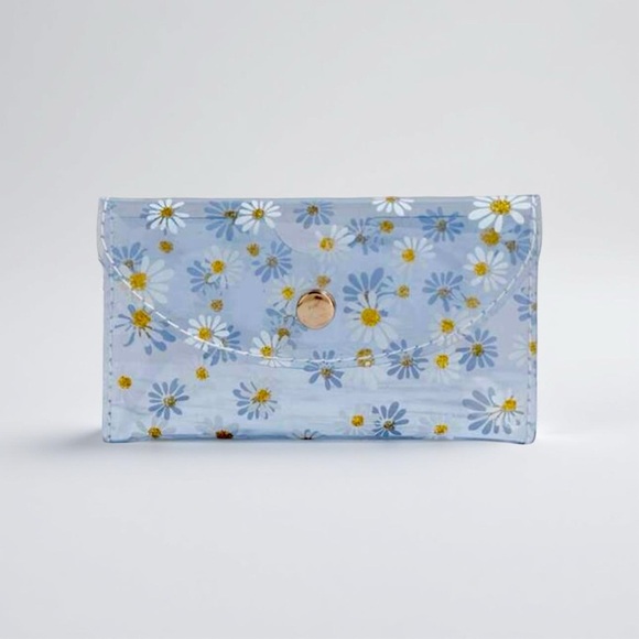 Florals Clear Card Case Wallet in light blue - Picture 4 of 4